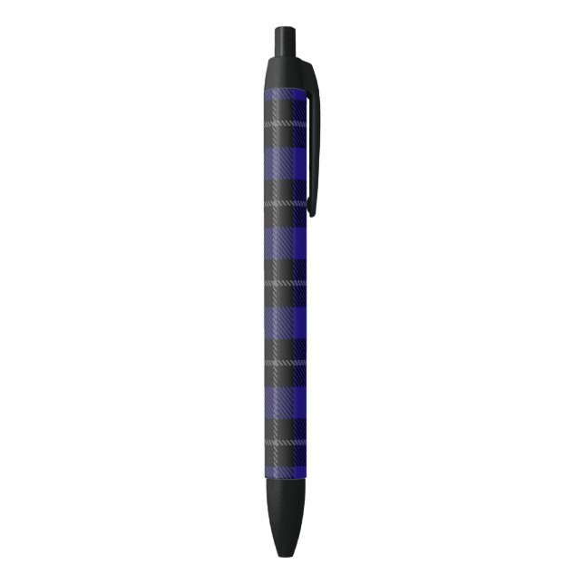 Royal Blue Black Plaid Ink Pen (Bottom (Vertical))