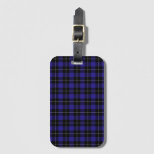 Royal Blue Black Plaid Luggage Tag