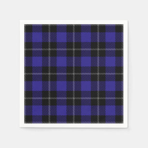 Royal Blue Black Plaid Napkin
