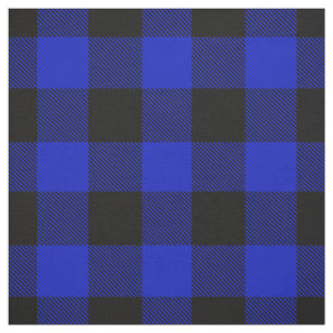 Royal Blue Black XL Buffalo Check Plaid Tartan Fabric