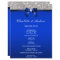 Royal Blue Bow Silver Sequins Wedding Program