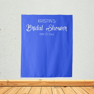 Royal Blue Bridal Shower Photo Backdrop Tapestry
