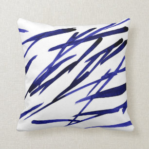 'Royal Blue Brushstrokes' Cushion