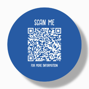 Royal Blue Business QR Code Scannable Classic Round Sticker