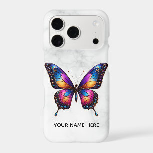 Royal Blue Butterfly Marble Custom Case