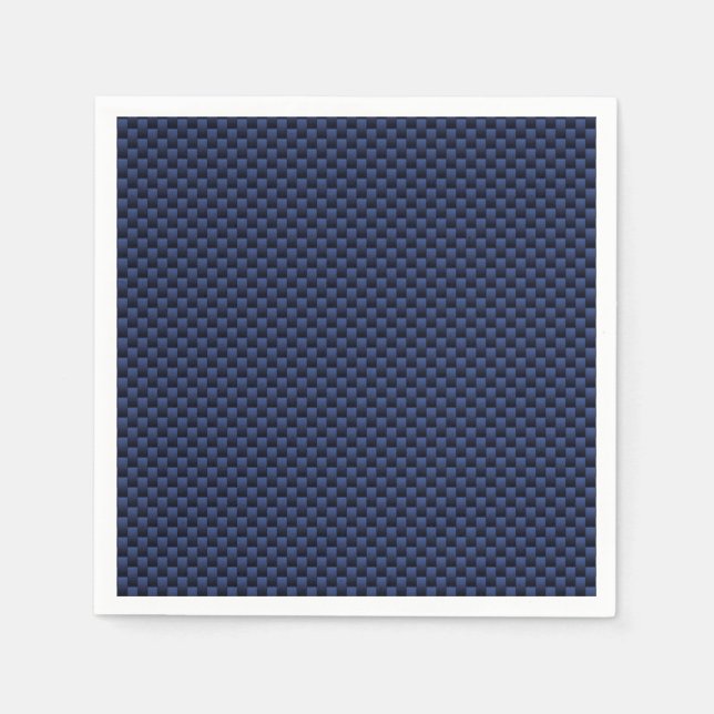 Royal Blue Carbon Fibre Style Weave Print Napkin (Front)