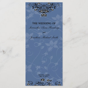 Royal Blue Chandelier Floral Wedding Program
