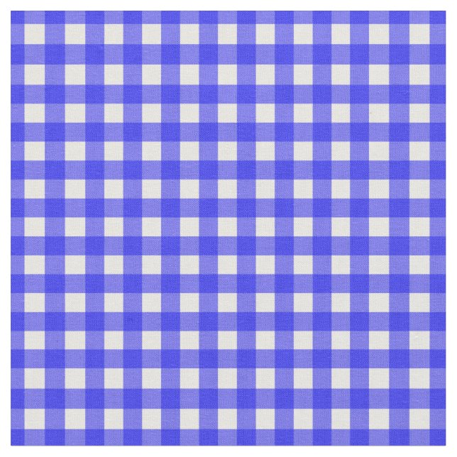 Royal Blue Checked Gingham for Home Canning Lids Fabric (Close Up)
