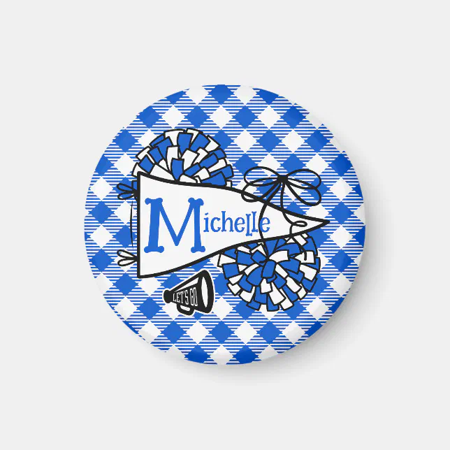 Blue Postic Note Royal Blue Cheer Pennant Personalised Locker Magnet | Zazzle