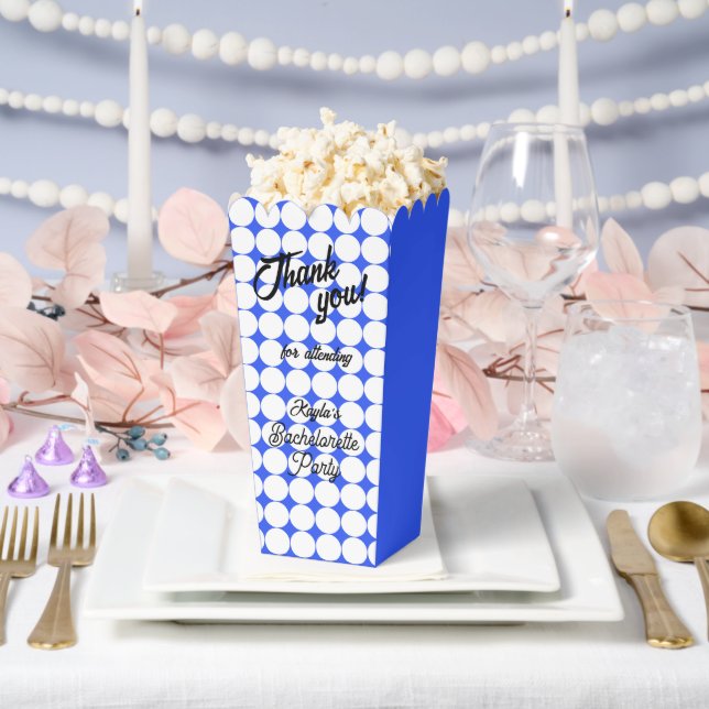Royal Blue Circle Pattern Bachelorette Party Favour Box (Wedding)