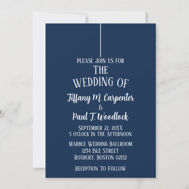 Royal Blue Classy Wedding Invitation (Front)