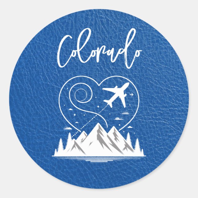 Royal Blue Colorado Passport  Classic Round Sticker (Front)