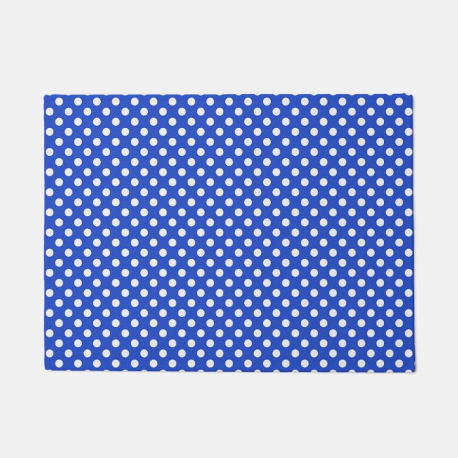 Royal Blue Combination Polka Dots by STaylor Doormat (Front)