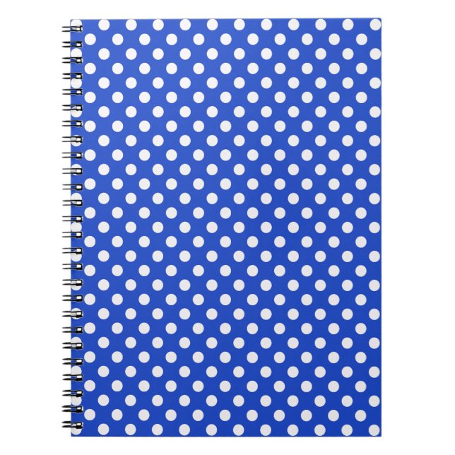 Royal Blue Combination Polka Dots by STaylor Notebook (Front)