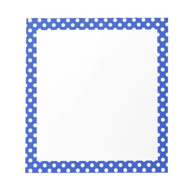 Royal Blue Combination Polka Dots by STaylor Notepad (Front)