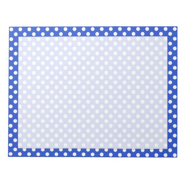 Royal Blue Combination Polka Dots by STaylor Notepad (Front)