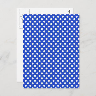 Royal Blue Combination Polka Dots by STaylor Postcard