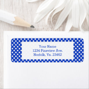 Royal Blue Combination Polka Dots by STaylor Return Address Label