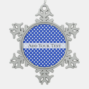 Royal Blue Combination Polka Dots by STaylor Snowflake Pewter Christmas Ornament