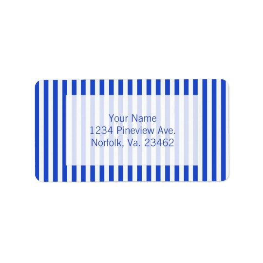 Royal Blue Combination Stripes by Shirley Taylor Address Label