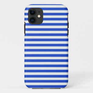 Royal Blue Combination Stripes by Shirley Taylor iPhone 11 Case