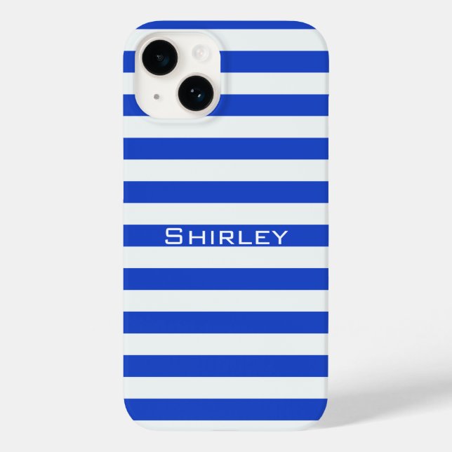 Royal Blue Combination Stripes by Shirley Taylor Case-Mate iPhone Case (Back)