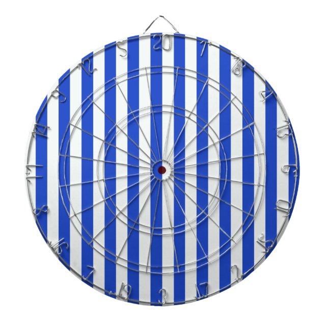 Royal Blue Combination Stripes by Shirley Taylor Dartboard (Front)