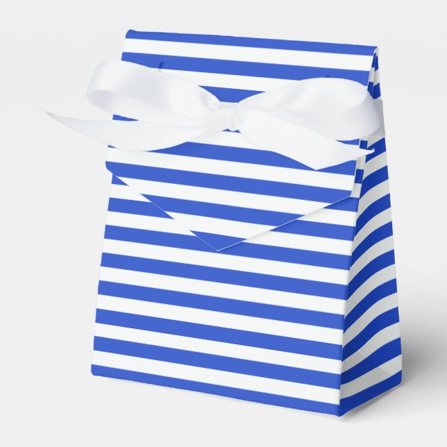 Royal Blue Combination Stripes by Shirley Taylor Favour Box (Front Side)