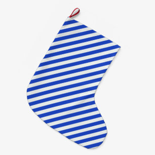 Royal Blue Combination Stripes by Shirley Taylor Large Christmas Stocking
