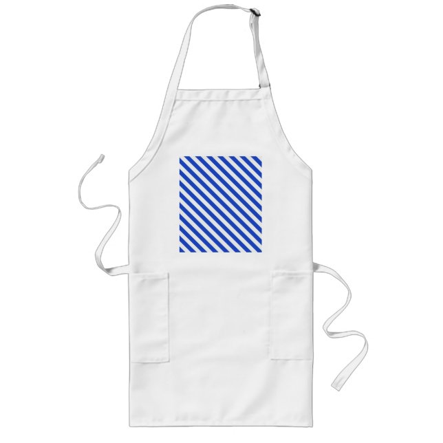 Royal Blue Combination Stripes by Shirley Taylor Long Apron (Front)