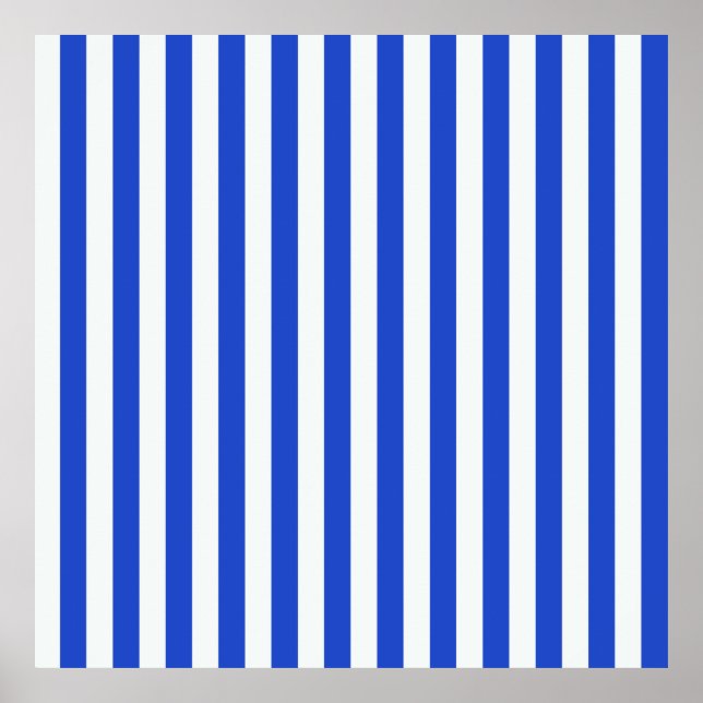 Royal Blue Combination Stripes by Shirley Taylor Poster (Front)