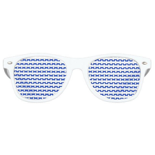 Royal Blue Combination Stripes by Shirley Taylor Retro Sunglasses (Front)