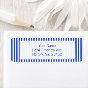Royal Blue Combination Stripes by Shirley Taylor Return Address Label