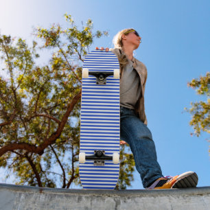 Royal Blue Combination Stripes by Shirley Taylor Skateboard