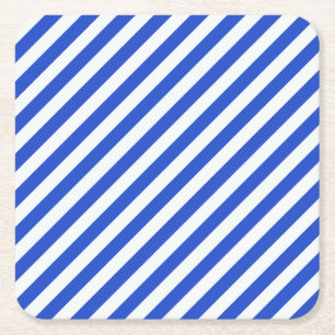 Royal Blue Combination Stripes by Shirley Taylor Square Paper Coaster