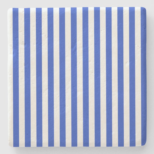 Royal Blue Combination Stripes by Shirley Taylor Stone Coaster (Front)