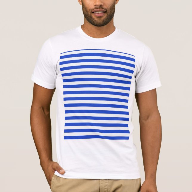 Royal Blue Combination Stripes by Shirley Taylor T-Shirt (Front)