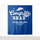 Royal Blue Congrats Grad Graduation Backdrop