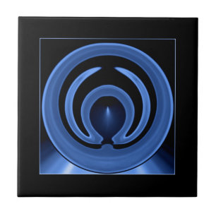 Royal Blue Contemporary Abstract Art Ceramic Tile