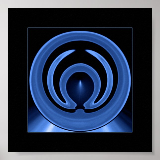 Royal Blue Contemporary Abstract Art Poster (Front)