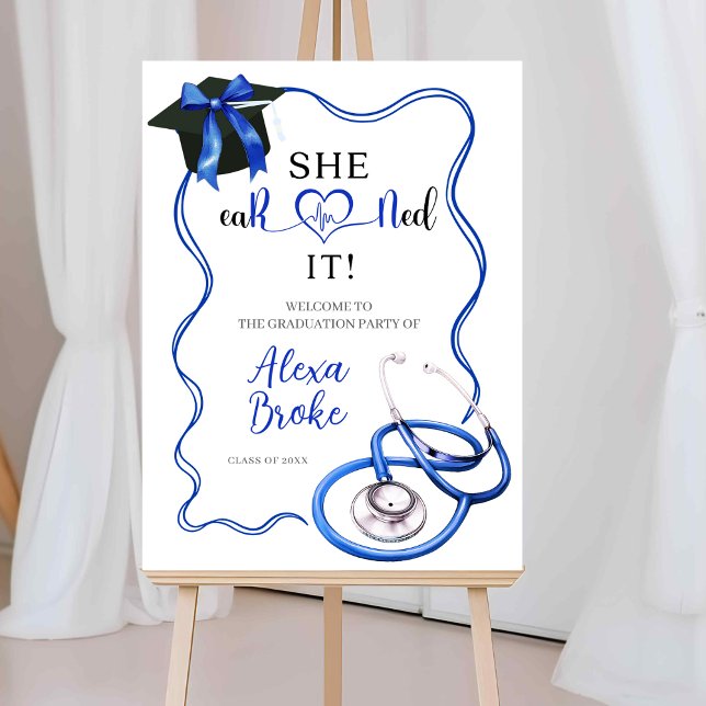 Royal Blue Coquette Nurse Graduation Welcome Sign (Creator Uploaded)