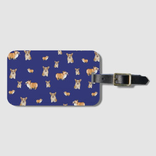 Royal Blue Corgi Luggage Tag