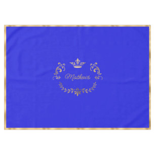 Royal Blue Crown Crest Personalised  Tablecloth