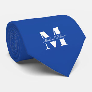Royal Blue   Custom Monogram Wedding Groomsmen  Tie