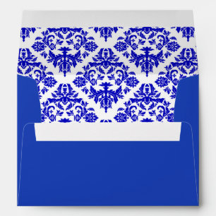 Royal Blue Damask Envelope