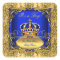 Royal Blue Damask Gold Crown Baby Shower Boy RB3
