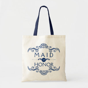 Royal Blue Decorative Frame Maid Of Honour Tote Bag