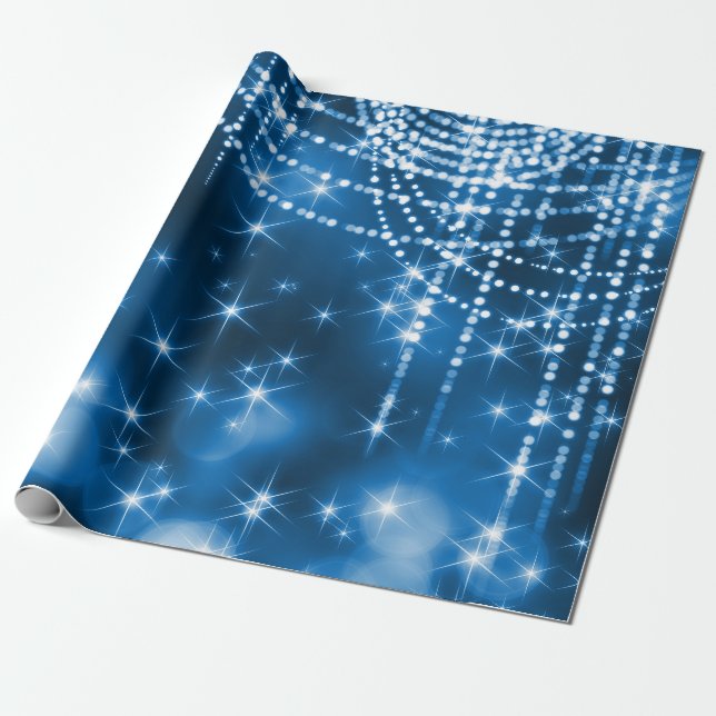 Royal blue diamond luxury  BIRTHDAY WEDDING WRAP Wrapping Paper (Unrolled)