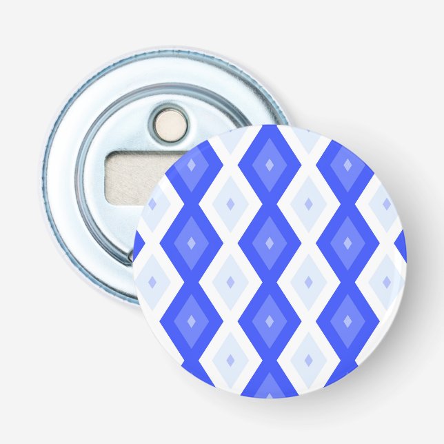 Royal blue diamond pattern bottle opener (Front)