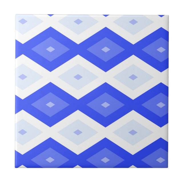Royal blue diamond pattern ceramic tile (Front)